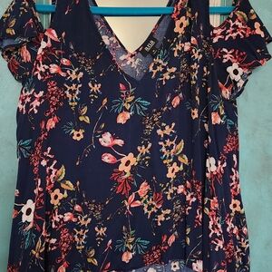 ROLLA'S Navy Floral Blouse